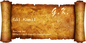 Gál Kamil névjegykártya